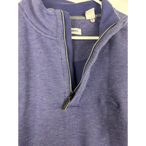 Tommy Bahama Sweater Mens Medium Purple Playa Tini Quarter Zip Mock Neck - Picture 13 of 15